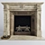 Elegant Bronze Marble Fireplace 3D model small image 1