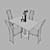 Modern Dining Set: Avrora Table & C-100 Chairs 3D model small image 2