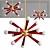 Mid Century Red Sputnik Chandelier 3D model small image 1