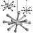 Mid Century Red Sputnik Chandelier 3D model small image 3