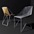 Sleek Metal & Plywood Chair 3D model small image 1