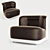 Elegant Trinom Lounge Chairs 3D model small image 1