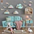 Kids Furniture and Toy Set 3D model small image 1