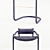 Sleek Ochre Caribou Bar Stool 3D model small image 2