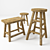 Rustic Country Chairs & Stools 3D model small image 2