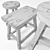 Rustic Country Chairs & Stools 3D model small image 3