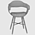 Barrie Dining Chair: Perfect Blend of Fabric and Wood. 3D model small image 3