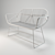 Vintage Rattan Bench by Pols Potten 3D model small image 3