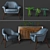 Elegant Emerald Chair & Stylish Buffet 3D model small image 1
