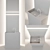 Complete Bathroom Set with Mirror, Faucet, Wall Sconce, Vanity and Customizable Sink Drawers 3D model small image 2