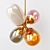 Elegant Balloon Glass Chandelier 3D model small image 1