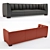 Sleek Paxton Leather Sofa 3D model small image 2