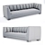 Sleek Paxton Leather Sofa 3D model small image 3