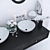 Elegant Wash Basin Decor 3D model small image 3