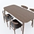 Modern Upholstered Dining Set 3D model small image 2