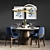 Modern Tiny Dinning Set: Aubrey Chair, Winston Table 3D model small image 2