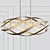 Elegant Trephine Gold Leaf Chandelier 3D model small image 1