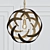 Elegant Trephine Gold Leaf Chandelier 3D model small image 2