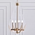 Modern Aged Brass Chandelier 3D model small image 1