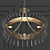 Elegant Coquette Chandelier: Antique Brass, 8 Lights 3D model small image 2