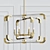 Modern Brass Acrylic Pendant 3D model small image 1