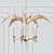 Handcrafted Palm Frond Chandelier with Crystal Accents 3D model small image 1