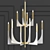 Modern Acrylic Brass Chandelier 3D model small image 1