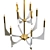 Modern Acrylic Brass Chandelier 3D model small image 2