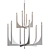 Modern Acrylic Brass Chandelier 3D model small image 3