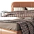 Aris Leather Bed Set with Lithos Table & Décor 3D model small image 2