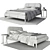 Aris Leather Bed Set with Lithos Table & Décor 3D model small image 3