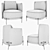 Tape Leather Armchairs: Dark & White 3D model small image 3