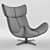 Luxurious Brown Fabric Lounge Chair 3D model small image 3