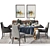 Elegant Dining Set: Toulus Table & Oliver Chairs 3D model small image 1