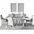 Elegant Dining Set: Toulus Table & Oliver Chairs 3D model small image 3