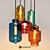 Multicolor Glass Loft Lighting 3D model small image 1