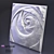 Plaster Rose 3D Panel: Elegant Relief Design 3D model small image 1