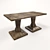 Rustic Wooden Table Set 3D model small image 1