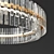 Elegant Round Glass Chandelier 3D model small image 2