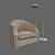 Elegant Seams Chair and Lamp 3D model small image 3