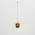 Sleek Glass Pill Ceiling Light 3D model small image 2