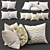 Golden Luxe Pillow Set 3D model small image 1