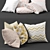 Golden Luxe Pillow Set 3D model small image 2