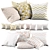 Golden Luxe Pillow Set 3D model small image 3