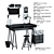 Modern Black and White IKEA Work Zone Set 3D model small image 1