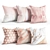 Rose Gold Floral Pillow Set 3D model small image 1