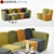 elegant wood slice sofa table 3D model small image 2