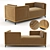 Modern Compact Sofa 3D model small image 1