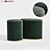 Elegant Velvet Pouf Set 3D model small image 1