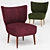 Duke Contemporary Cocktail Chair 3D model small image 1